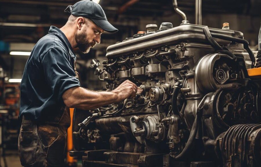 diesel mechanics maintain engine