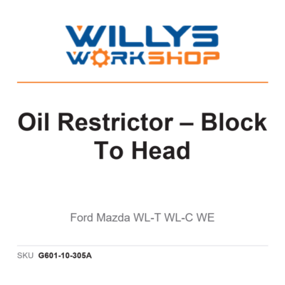 Genuine Oil Restrictor – Block To Head | Ford Mazda WL-T WL-C WE