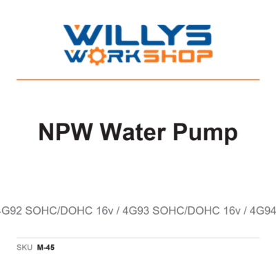NPW Water Pump | Mitsubishi 4G92 SOHC/DOHC 16v / 4G93 SOHC/DOHC 16v / 4G94 SOHC 16v