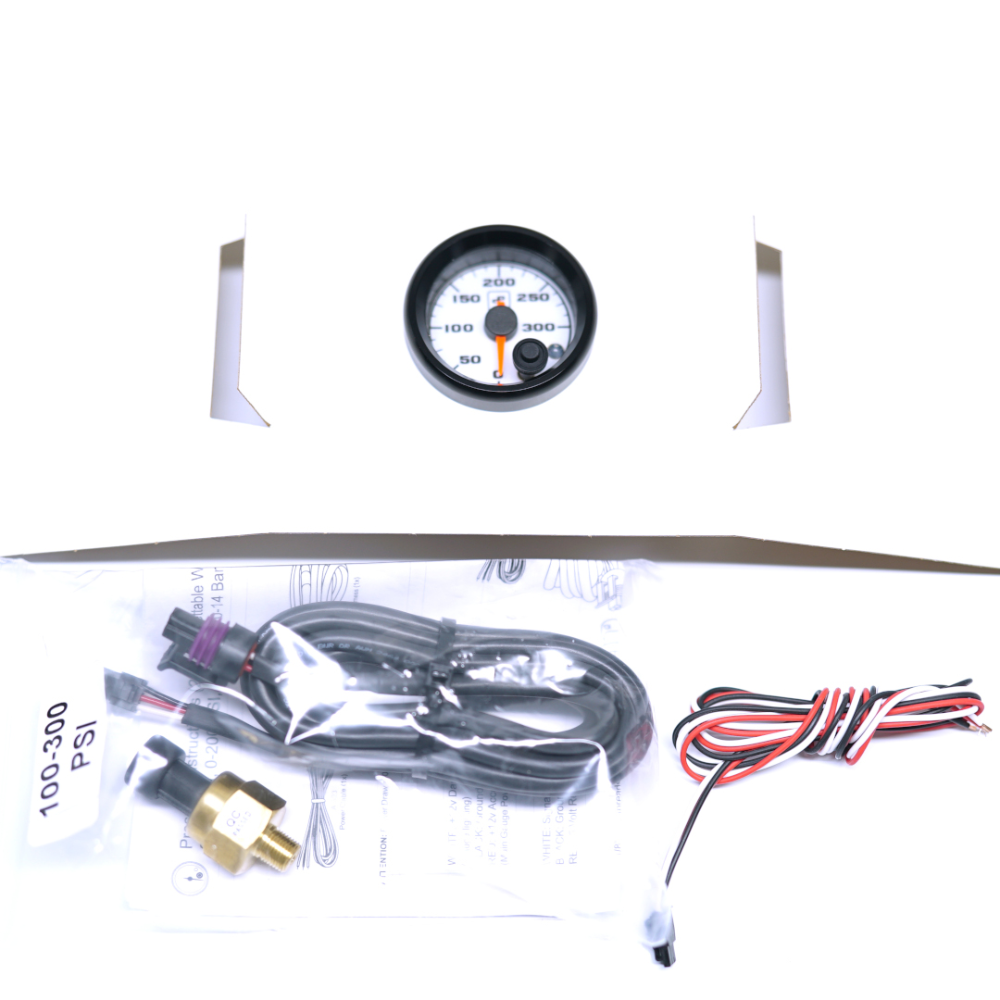 Power Driven Diesel - 300 PSI Transmission Line Pressure Gauge (with warning) (2-1/16) (White)