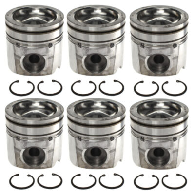 MAHLE - Piston Set (6) with Rings for 2007.5 + Ram – Dodge, Fits Cummins Diesel 6.7L – QSB Piston Fit’s 04.5-07 5.9 Injectors Spray Pattern