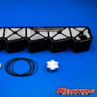 Keating Machine - 12 Valve Billet Valve Cover fits Cummins Notched for Stock Lines Black Anodized Pocketed