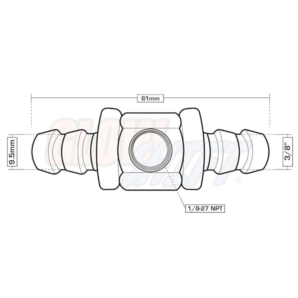 Barbed Fuel Pressure Sensor Inline Fitting