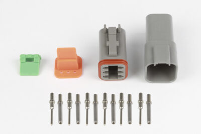 Plug and Pins Only – Matching Set of Deutsch DT-6 Connectors (DT06-6S + DT04-6P) – (13 Amp)