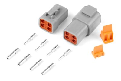 Plug and Pins Only – Matching Set of Deutsch DTP-4 Connectors (25 Amp)
