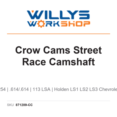Crow Cams Street Race Camshaft - 238/254 - .614/.614 - 113 LSA - Holden LS1 LS2 LS3 Chevrolet L98