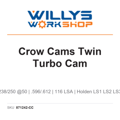 Crow Cams Twin Turbo Cam - 238/250 @50 - .596/.612 - 116 LSA - Holden LS1 LS2 LS3