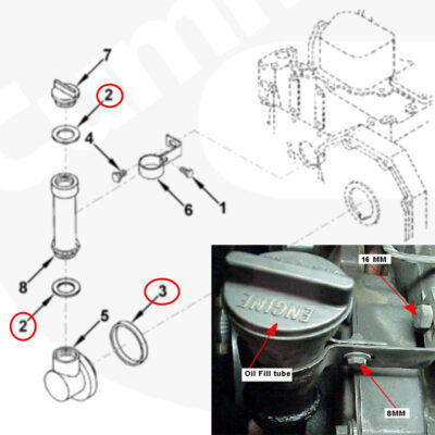 Front Cover Oil Filler Tube Seals x 3 – 6BT