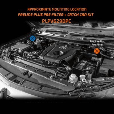 PreLine-Plus Pre-Filter + ProVent Catch Can Kit TRITON / PAJERO SPORT (PLPV629DPC)