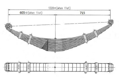 WCS Multileaf Spring (16 leaf, Slide Bush) for Ford Louisville [Steer]