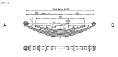 WCS Multileaf Spring (Bushed) for Hino Dutro [Rear]