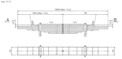 WCS Multileaf Spring (7 leaf, Low Mount) for Kenworth Single Point-Bix Six Drive [Drive]