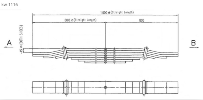 WCS Multileaf Spring [8 leaf Low Mount] for Kenworth Single Point-Bix Six Drive [Drive]