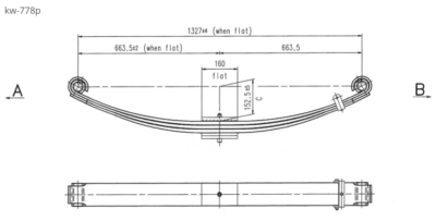 WCS Parabolic Leaf Spring for Kenworth K100CR 5.4T (All Years) [Front]