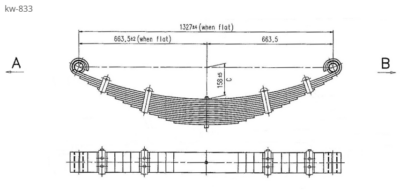 WCS Multileaf Spring [14 leaf] for Kenworth K100CR [Steer]
