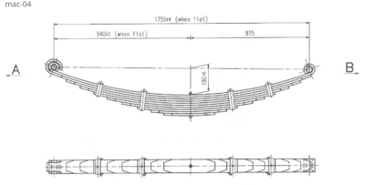 WCS Multileaf Spring for Mack R600/Valueliner (All Years) [Steer] (MAC 04)
