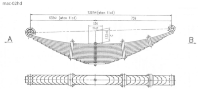 WCS Multileaf Spring [15 leaf] for Mack MRB/MCR/MIR (All Years) [Steer]
