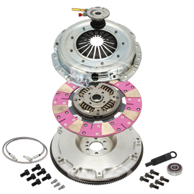 Super Heavy Duty Cushion Button Clutch & Lightweight Flywheel Package (firm pedal feel)