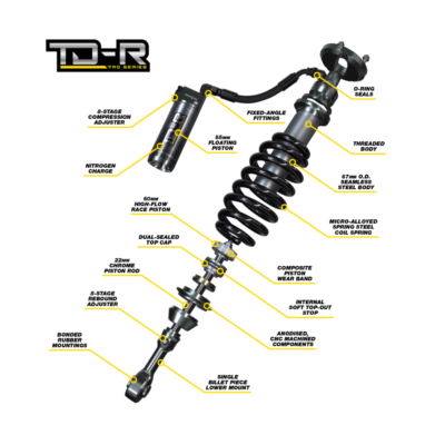 Tough Dog TD-R Pro Series Remote Reservoir Strut for Ford Ranger P703 (07/2022 on) [Left] [All Accessories]
