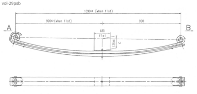 WCS Parabolic Leaf Spring for Volvo FH16 with D16A Engine (All Years) [Front]