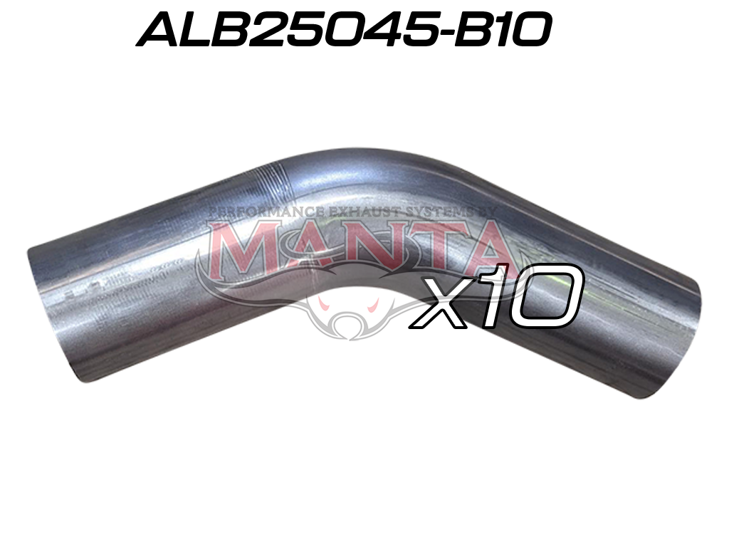 alb25045-b10_01 (Pack 10) 2 1/2in (63.5mm) 45deg Aluminised Mandrel Bend