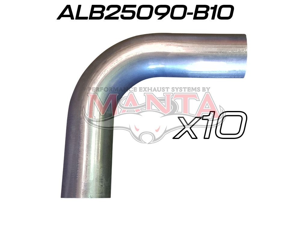alb25090-b10_01 (Pack 10) 2 1/2in (63.5mm) 90deg Aluminised Mandrel Bend