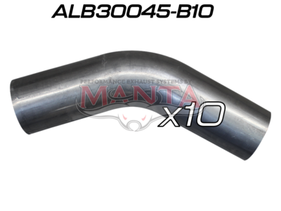 (Pack 10) 3in (76.2mm) 45deg Aluminised Mandrel Bend