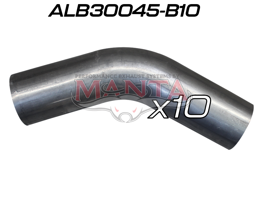 alb30045-b10_01 (Pack 10) 3in (76.2mm) 45deg Aluminised Mandrel Bend