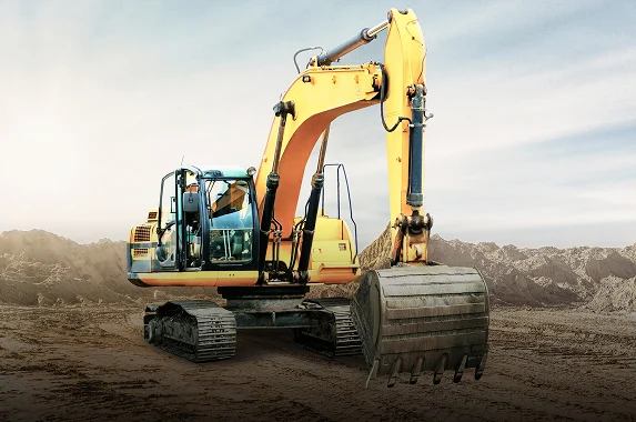 Excavator representing diesel performance tuning and ECU remapping for construction equipment to improve power, fuel efficiency and productivity.