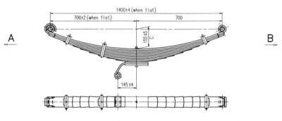 WCS Leaf Spring for Hino FF172LK, FF173LK and FF177LK [Front]