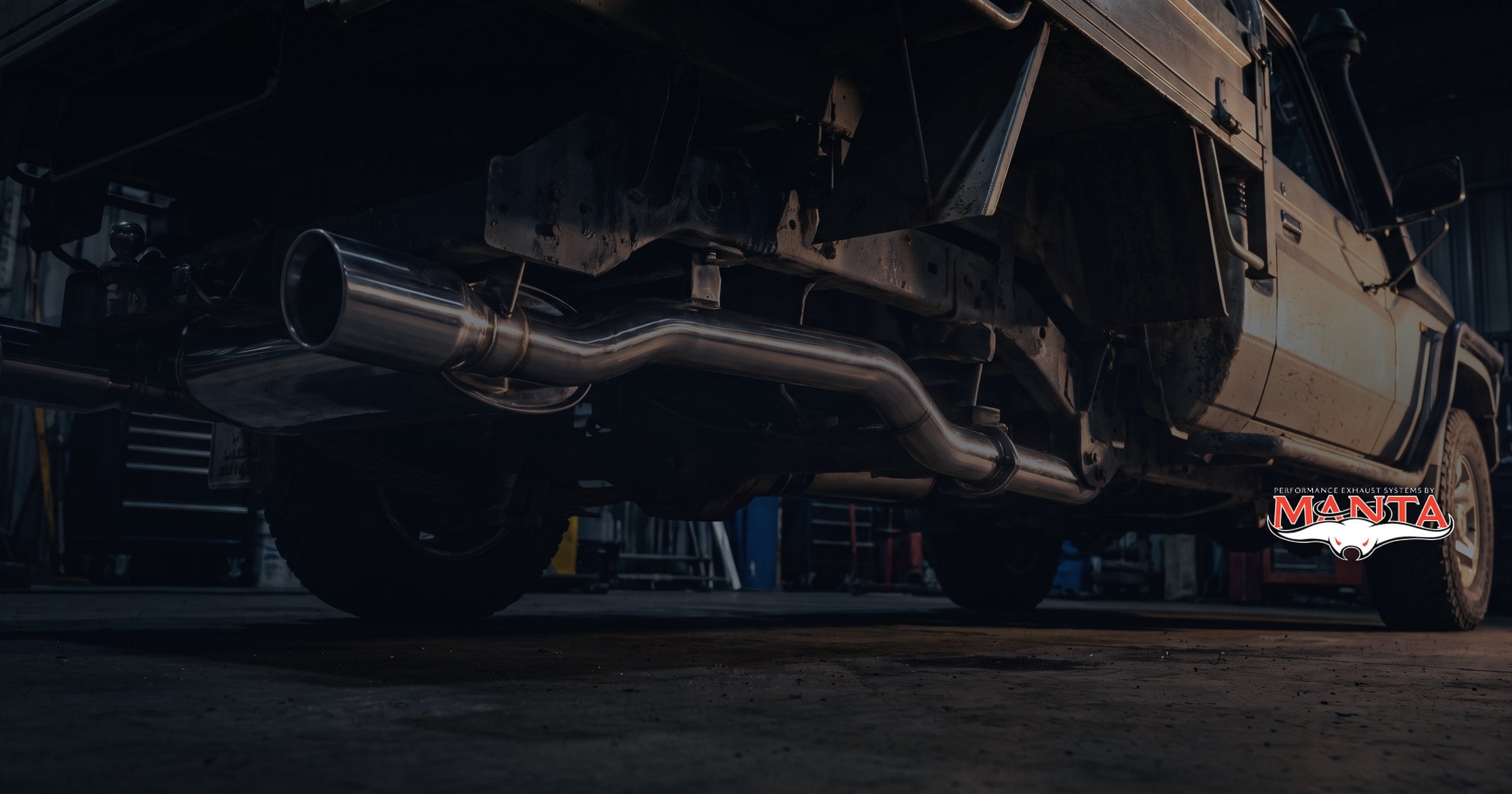 A Manta 3 inch turbo back exhaust system for the LandCruiser GDJ79