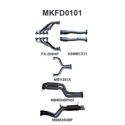 Ford BA BF V8 4V Sedan 2.5in Dual With Extractors Hotdog/Muffler (MKFD0101)