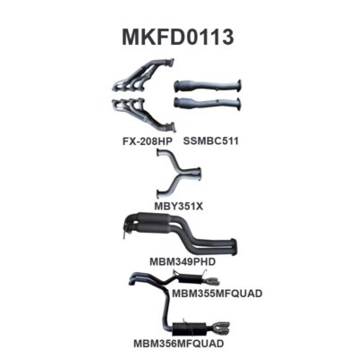 Ford BA BF V8 4V Sedan 2.5in L & R With Extractors Hotdog/Muffler (MKFD0113)