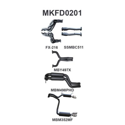 Ford FG GT 5.0L V8 SDN 2.5in L & R With Extractors Hotdog/Muffler (MKFD0201)