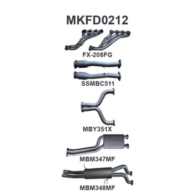 Ford FG 5.4L V8 Ute 2.5in Dual With Extractors Muffler/Muffler (MKFD0212)