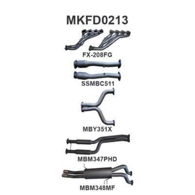 Ford FG 5.4L V8 Ute 2.5in Dual With Extractors Hotdog/Muffler (MKFD0213)