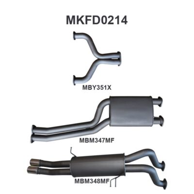Ford FG V8 Ute 2.5in Dual CatBack Muffler/Muffler (MKFD0214)