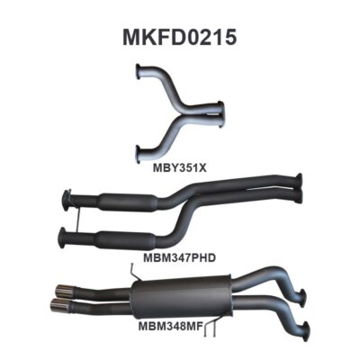 Ford FG V8 Ute 2.5in Dual CatBack Hotdog/Muffler (MKFD0215)