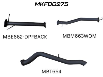 Ford Next Gen T6.2 Ranger V6 3in DPF Back Without Mufflers (MKFD0275)