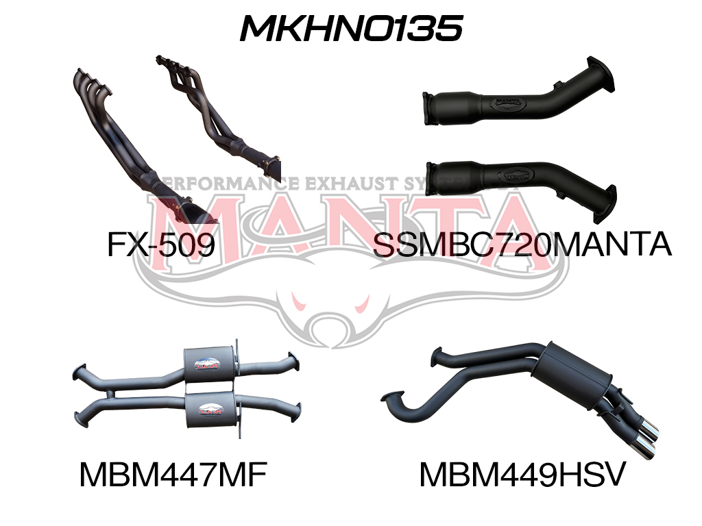 mkhn0135_01 VY VZ V8 HSV Sedan 3in Dual With Extractors Muffler/Muffler