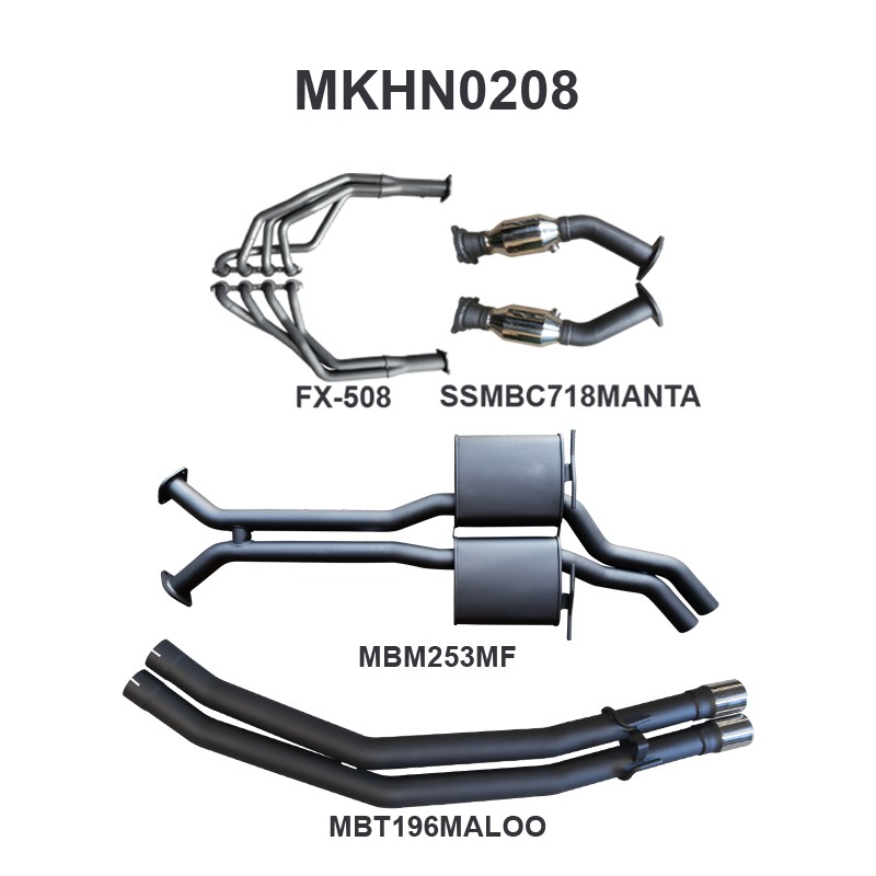 mkhn0208-01-mpiclean HSV VU Maloo 2.5in Dual With Extractors Muffler/Tailpipe (MKHN0208)