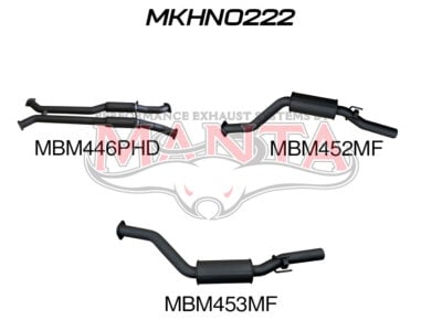 HSV VY Maloo 3in Dual Cat Back, Centre Hotdogs, Rear Mufflers With Tips (MKHN0222)