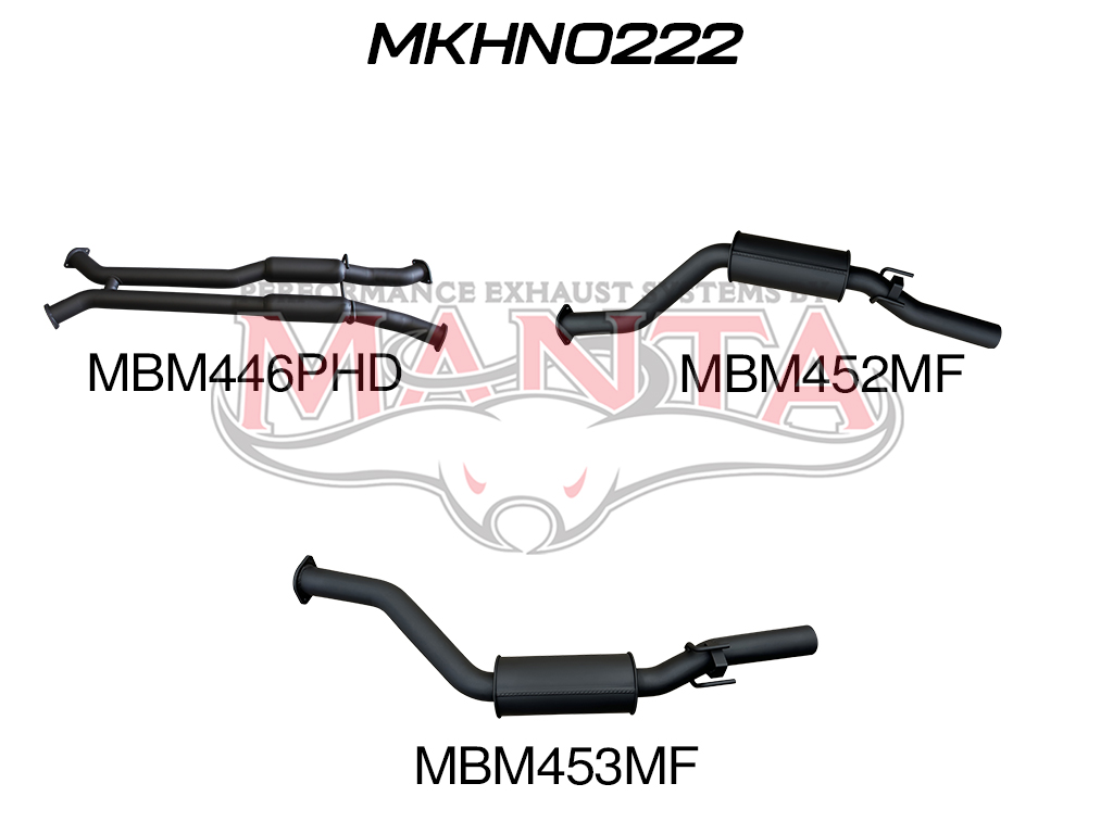 mkhn0222_01 HSV VY Maloo 3in Dual Cat Back, Centre Hotdogs, Rear Mufflers With Tips (MKHN0222)