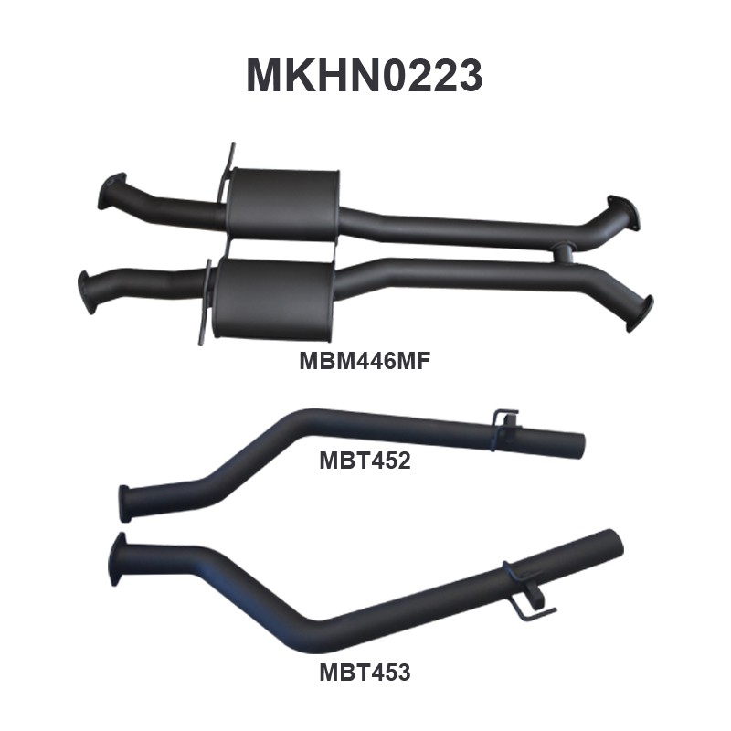 mkhn0223-01-mpiclean HSV VY Maloo 3in Dual Cat Back, Centre Mufflers, Rear Tail Pipes With Tips (MKHN0223)