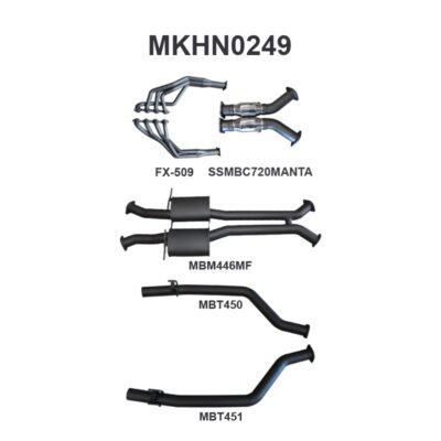 Holden Commodore VU VY VZ V8 Ute 3in L & R With 1 7/8 in Extractors Muffler/Tailpipe (MKHN0249)