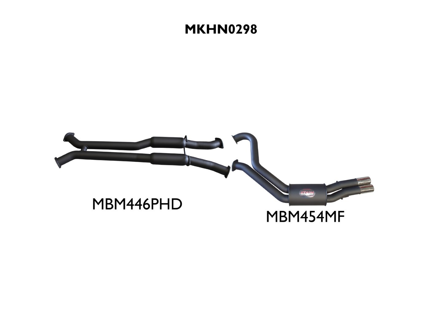 mkhn0298-01-mpiclean Holden WH Statesman V8 3in Dual Catback Hotdog/Muffler (MKHN0298)
