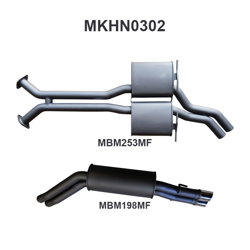 mkhn0302-01-mpiclean Holden WK WL S/MAN V8 2.5in Dual Catback Muffler/Muffler (MKHN0302)