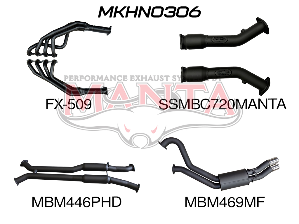 mkhn0306_01 Holden WK WL Statesman V8 3in Dual With 1 7/8 in Extractors Hotdog/Muffler (MKHN0306)