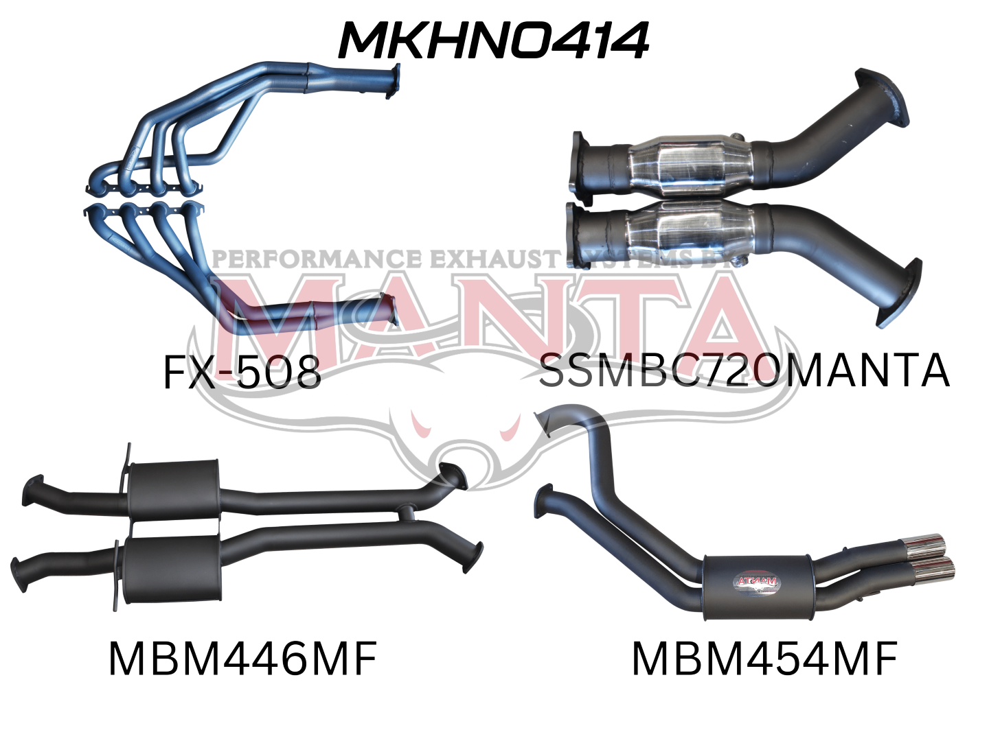 mkhn0414_01 Holden WH Statesman V8 3in Dual With 1 3/4 in Extractors Muffler/Muffler (MKHN0414)