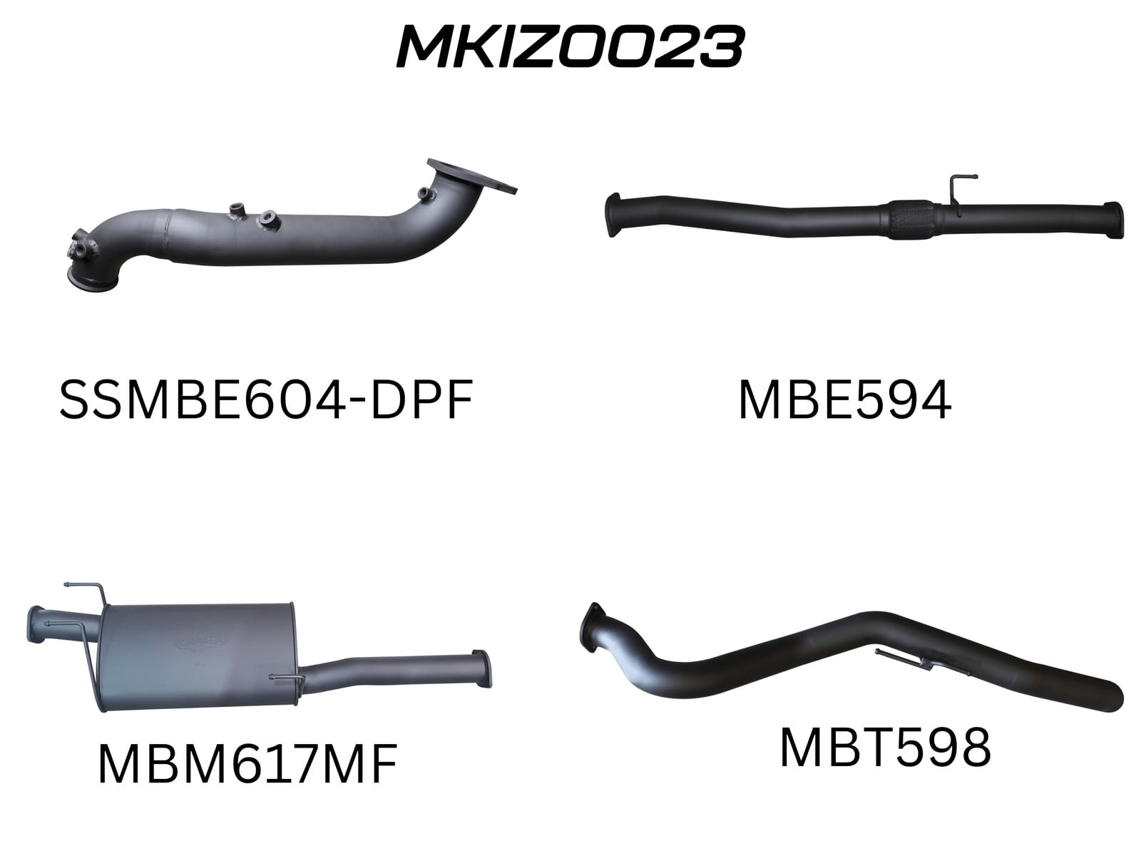 Isuzu D-Max 2020 ON 3.0L TURBO BACK WITHOUT CAT & WITH MUFFLER (MKIZ0023)